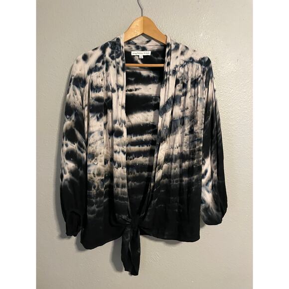 Young Fabulous & Broke Cardigan Womens Small Tie Dye Open Front Boho Rayon Sweat - Picture 1 of 8